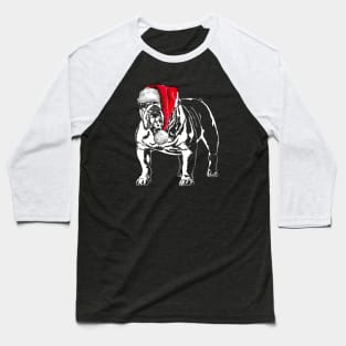 Santa English Bulldog Christmas dog Baseball T-Shirt